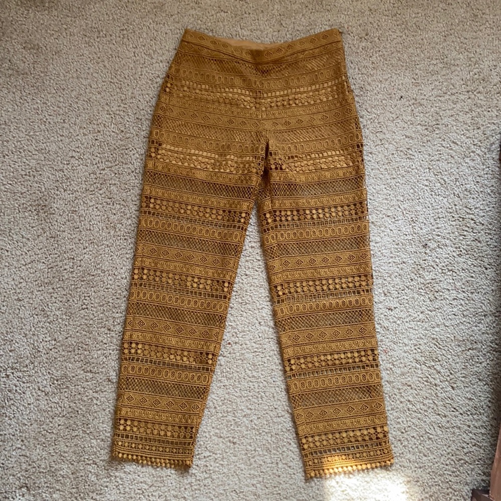 Zara Mustard Gold Legging Pants